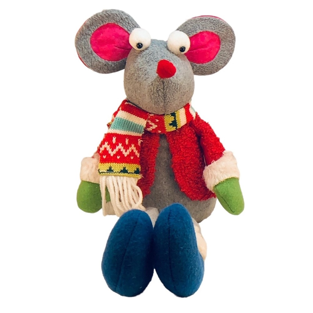 Colorful Christmas Plush Mouse Decor